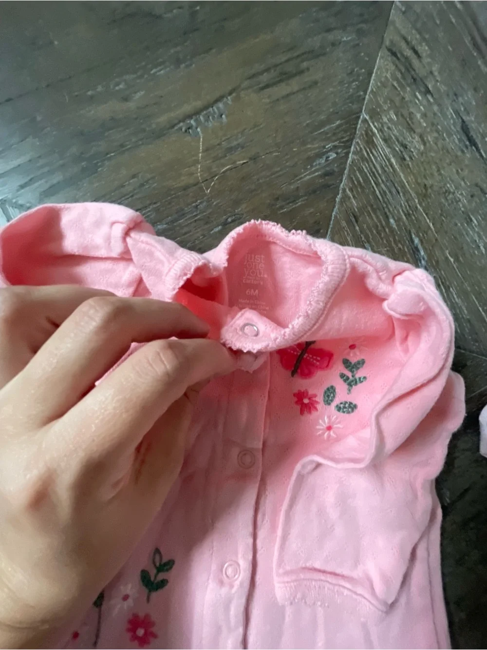 Just One You Baby Girls Pink Floral One-Piece Sleeper Set